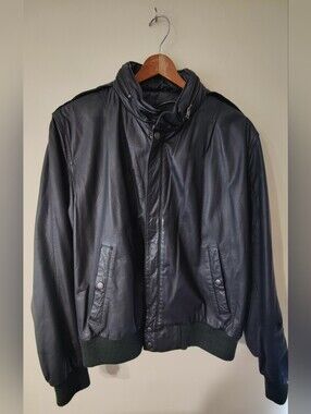 VTG U2 Wear Me Out Leather Bomber Jacket Men's 42 (XL) Short Motorcycle